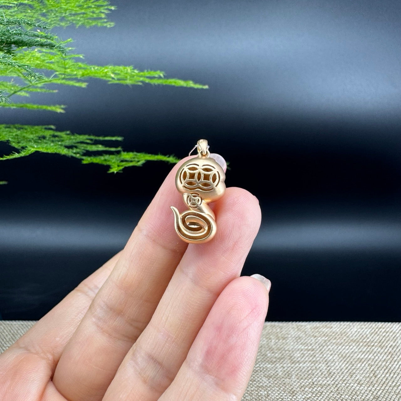 RealJade®  12 Zodiac: 18k Rose Gold Snake Pendant Necklace with Green Imperial Jade & Diamonds