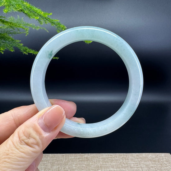 Genuine Burmese Icy Green Jade Jadeite Bangle Bracelet ( 56.7mm )