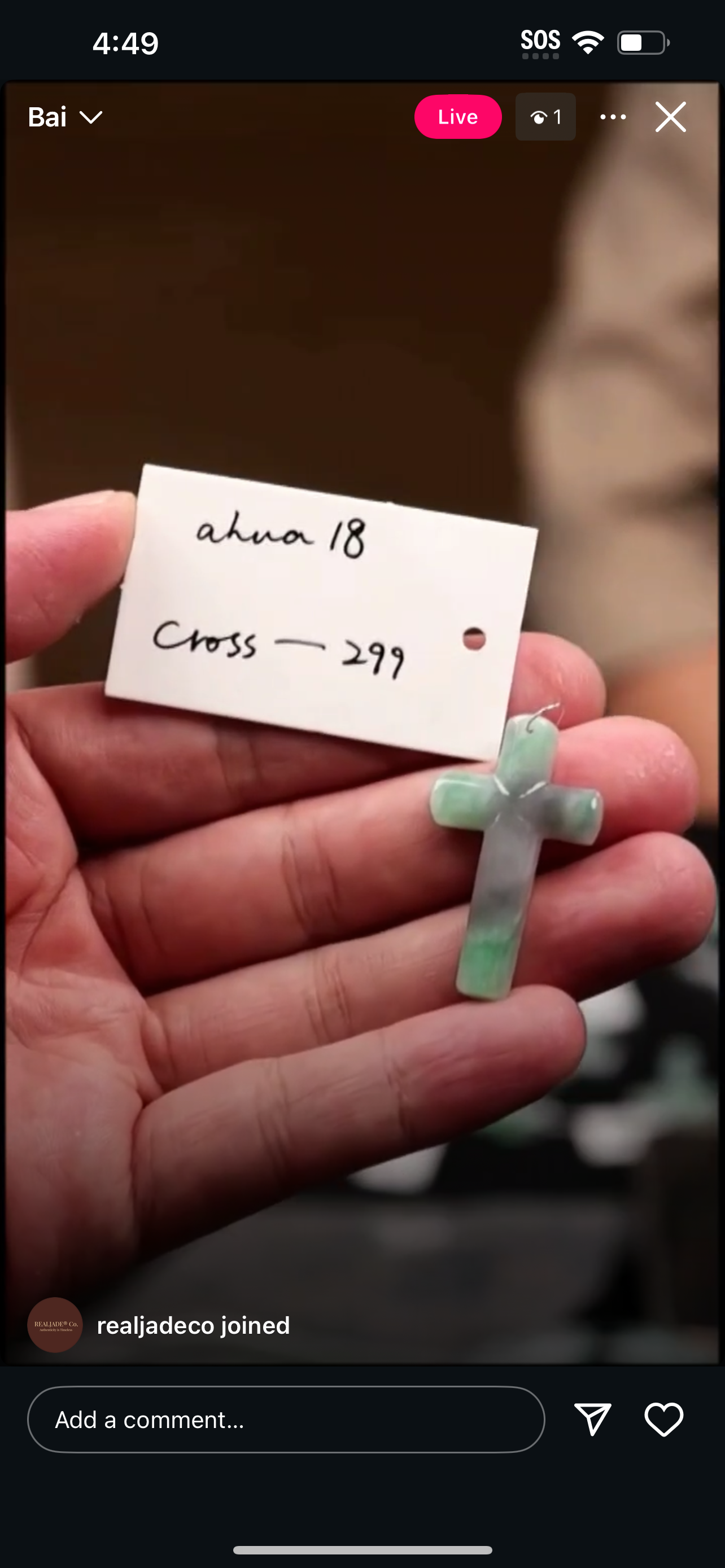 "Live" Baikalla Natural Cross Jadeite Jade (11/10/25)