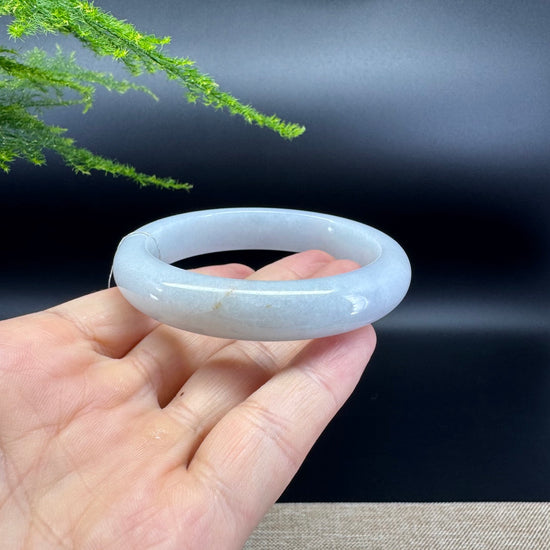 Genuine Burmese Lavender Green Jade Jadeite Bangle Bracelet ( 56.7mm )