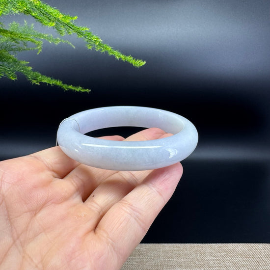 Genuine Burmese Lavender Green Jade Jadeite Bangle Bracelet ( 56.7mm )