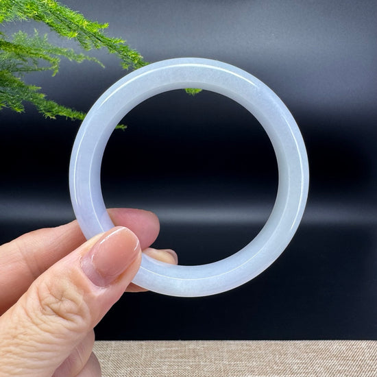 Genuine Burmese Lavender Green Jade Jadeite Bangle Bracelet ( 56.7mm )