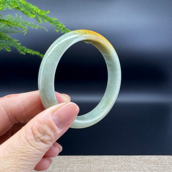 Genuine Burmese Yellow Green Jade Jadeite Bangle Bracelet ( 56.9mm )
