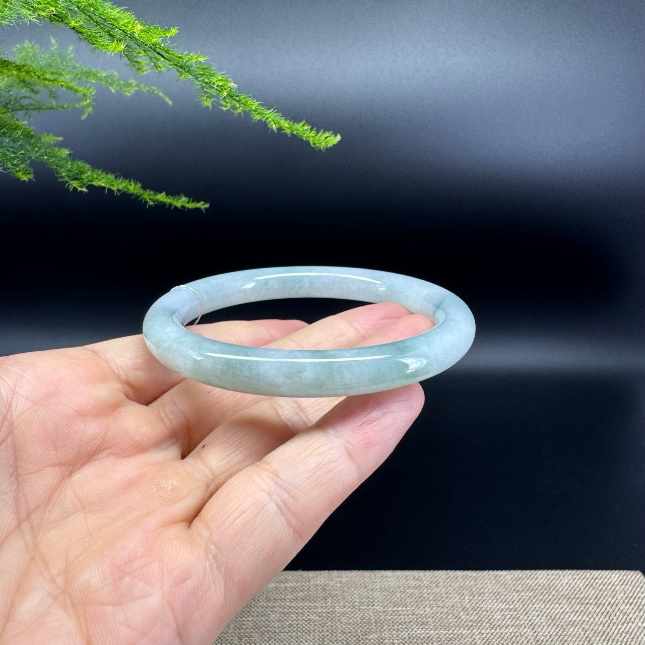 Genuine Burmese Green Jade Jadeite Bangle Bracelet (56.7mm)