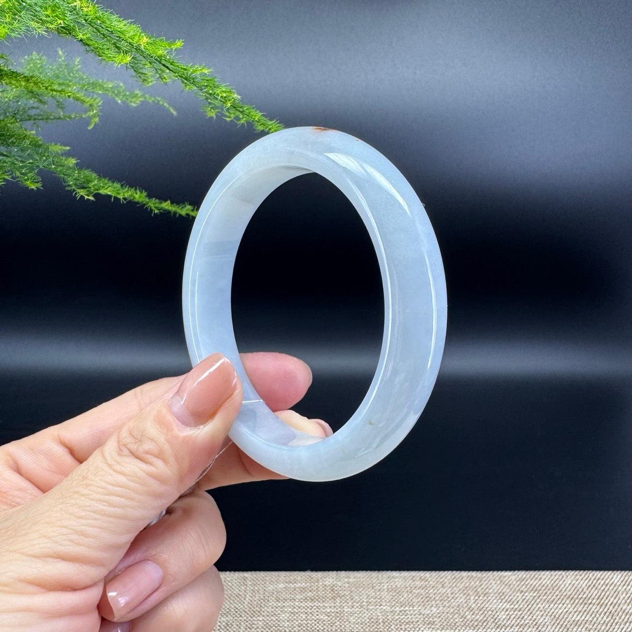 Genuine Burmese Green Jade Jadeite Bangle Bracelet ( 56.9mm )