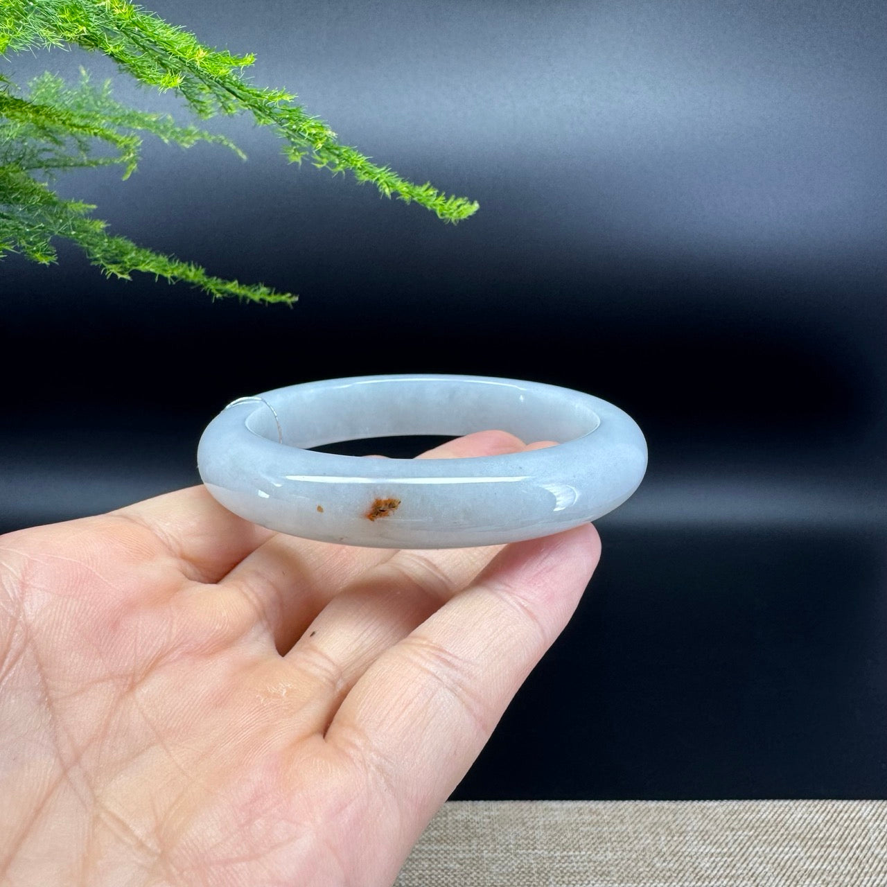 Genuine Burmese Green Jade Jadeite Bangle Bracelet ( 56.9mm )