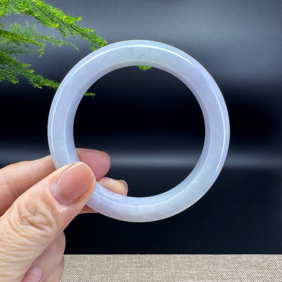 Genuine Burmese Lavender Green Jade Jadeite Bangle Bracelet ( 56.4mm )