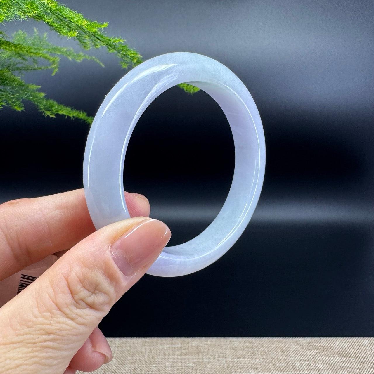 Genuine Burmese Lavender Green Jade Jadeite Bangle Bracelet ( 56.4mm )