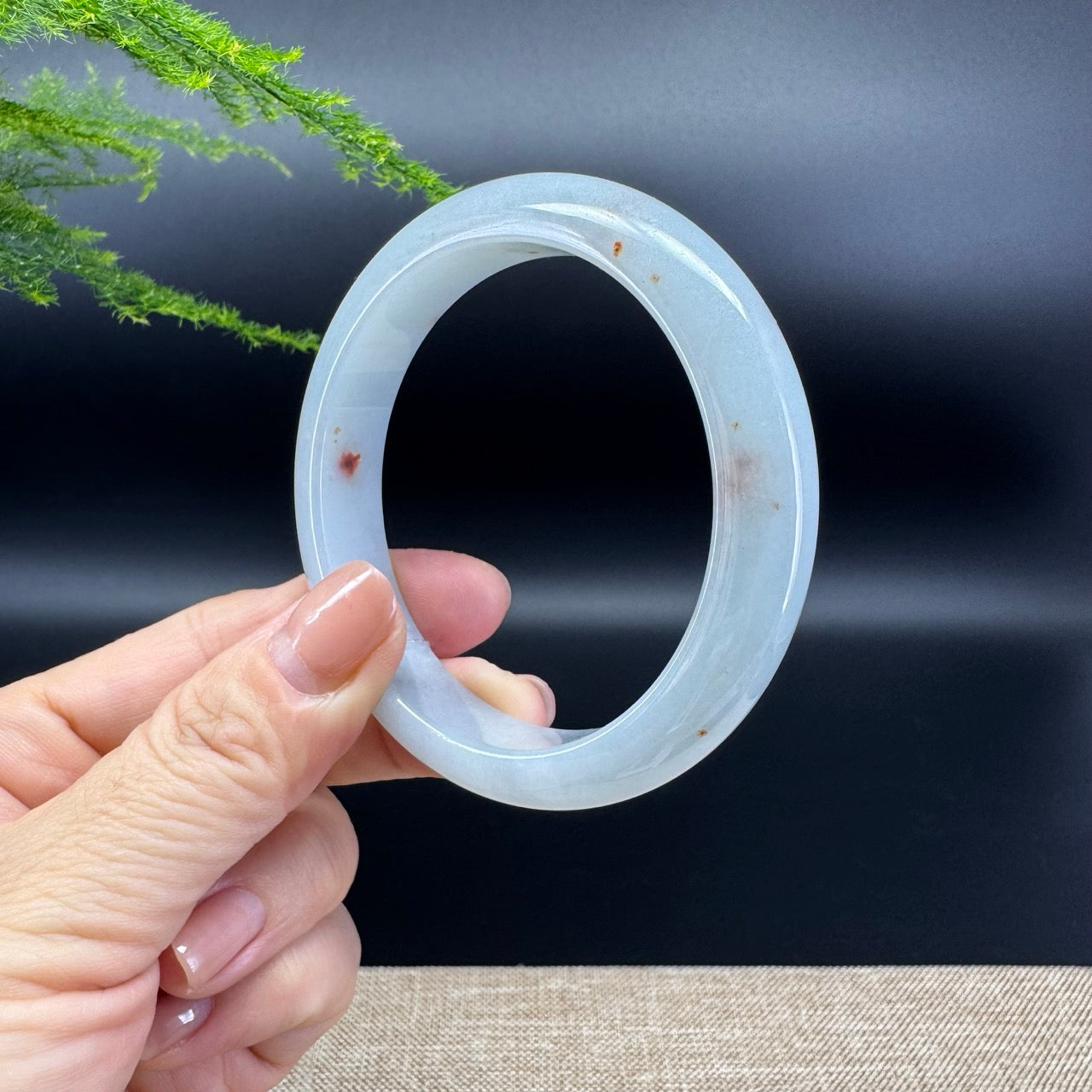 Genuine Burmese Green Jade Jadeite Bangle Bracelet ( 56.9mm )