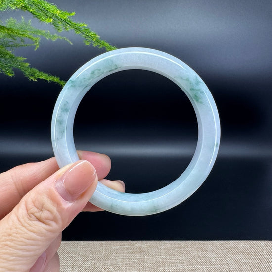 Genuine Burmese Green Jade Jadeite Bangle Bracelet ( 56.4mm )