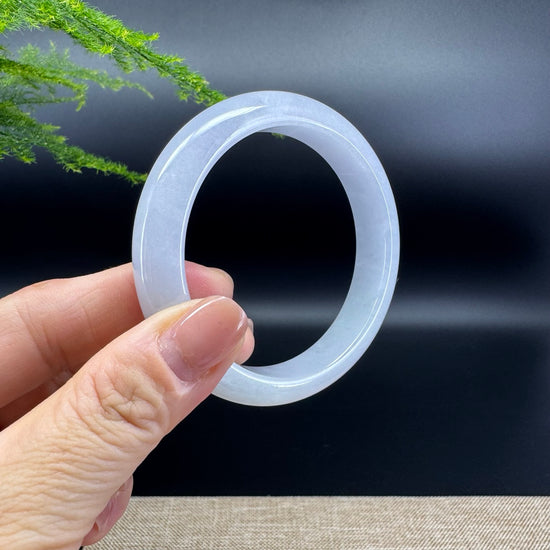 Genuine Burmese Lavender Green Jade Jadeite Bangle Bracelet ( 56.2mm )