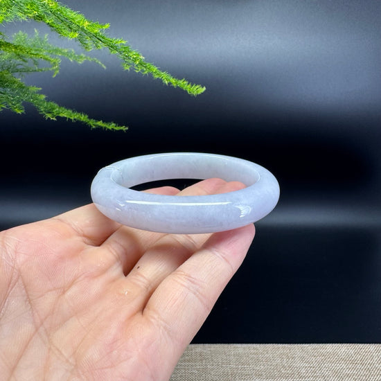 Genuine Burmese Lavender Green Jade Jadeite Bangle Bracelet ( 56.2mm )