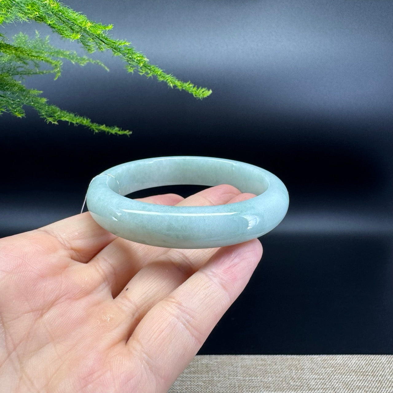 Genuine Burmese Green Jade Jadeite Bangle Bracelet ( 56.8mm )