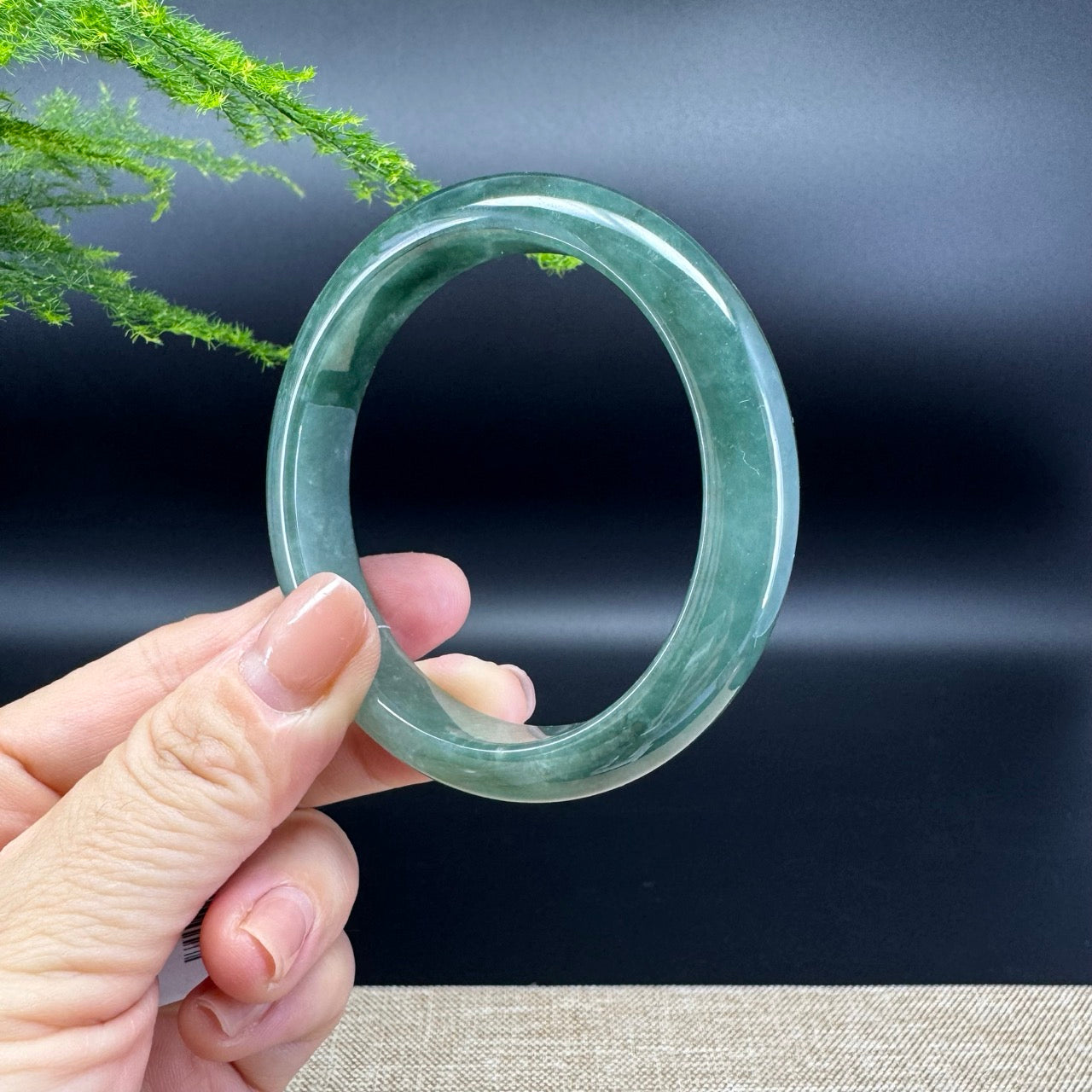 Genuine Burmese Green Jade Jadeite Bangle Bracelet (56.3mm)