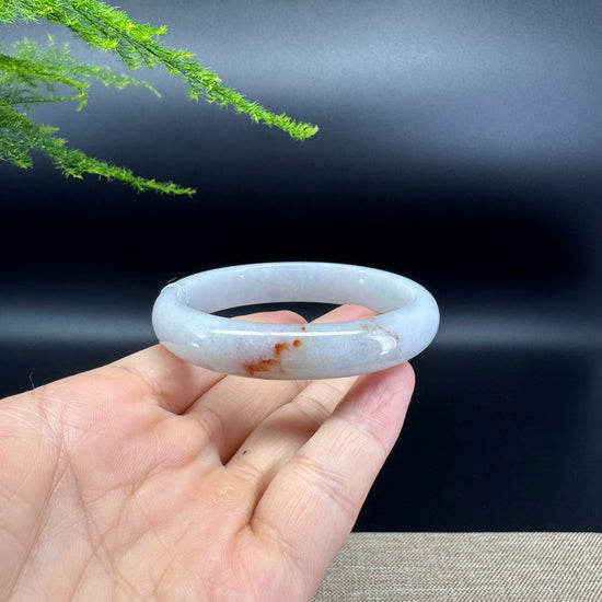 Genuine Burmese Lavender Green Jade Jadeite Bangle Bracelet ( 56.6mm )