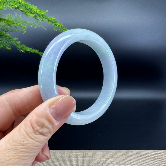Genuine Burmese Lavender Green Jade Jadeite Bangle Bracelet ( 56.2mm )