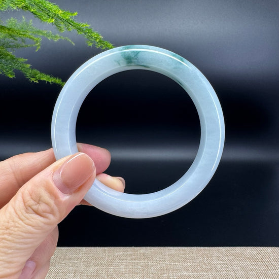 Genuine Burmese Blue Green Jade Jadeite Bangle Bracelet ( 56.1mm )