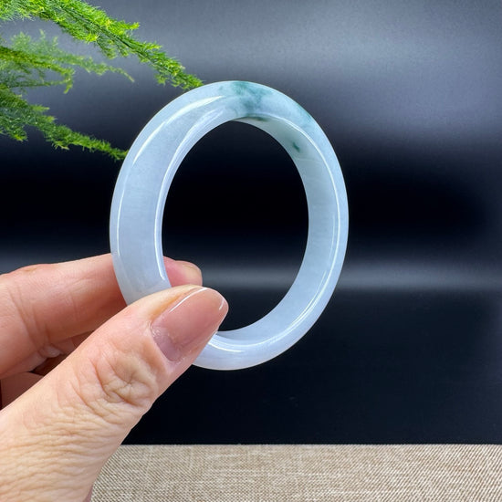 Genuine Burmese Blue Green Jade Jadeite Bangle Bracelet ( 56.1mm )