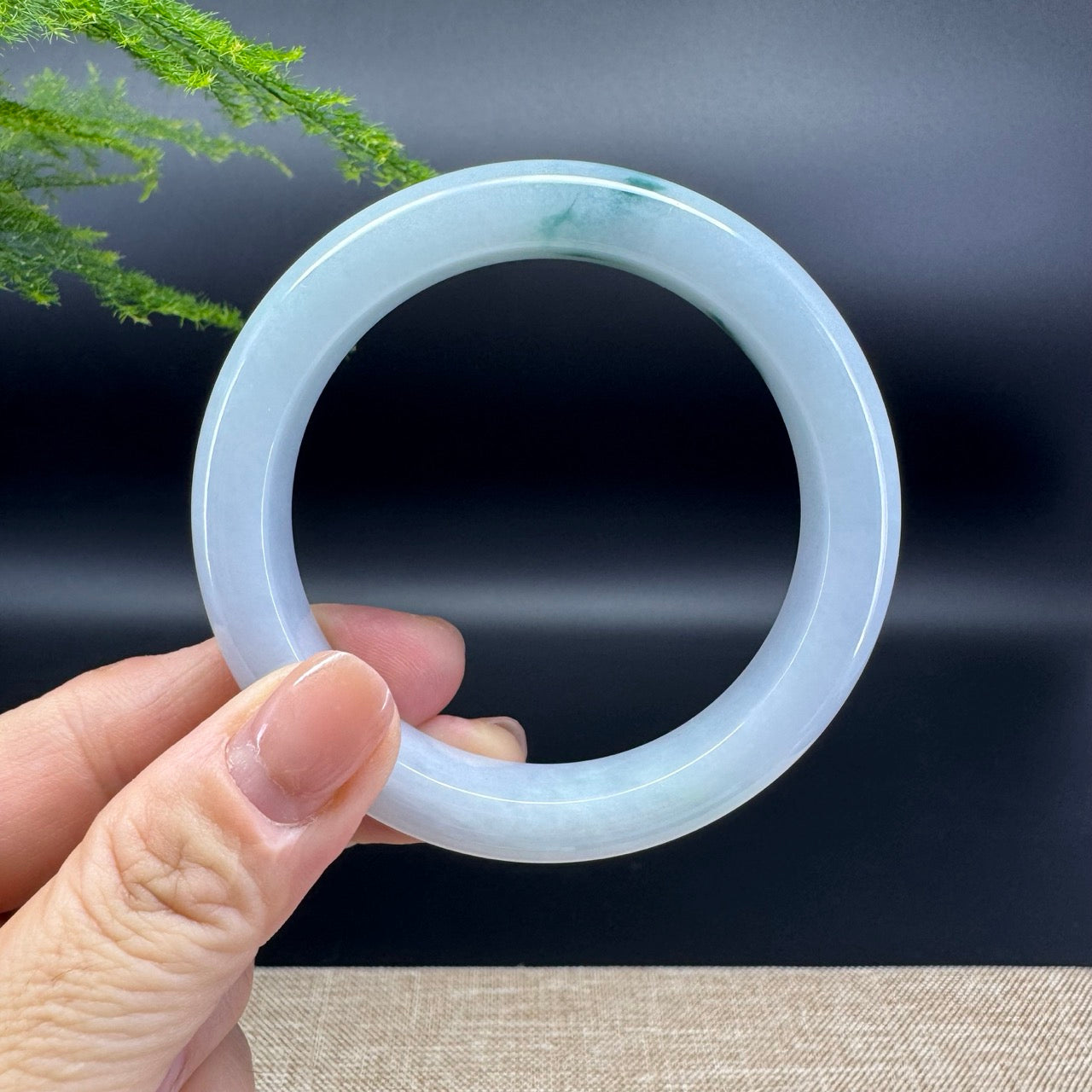 Genuine Burmese Blue Green Jade Jadeite Bangle Bracelet ( 56.1mm )