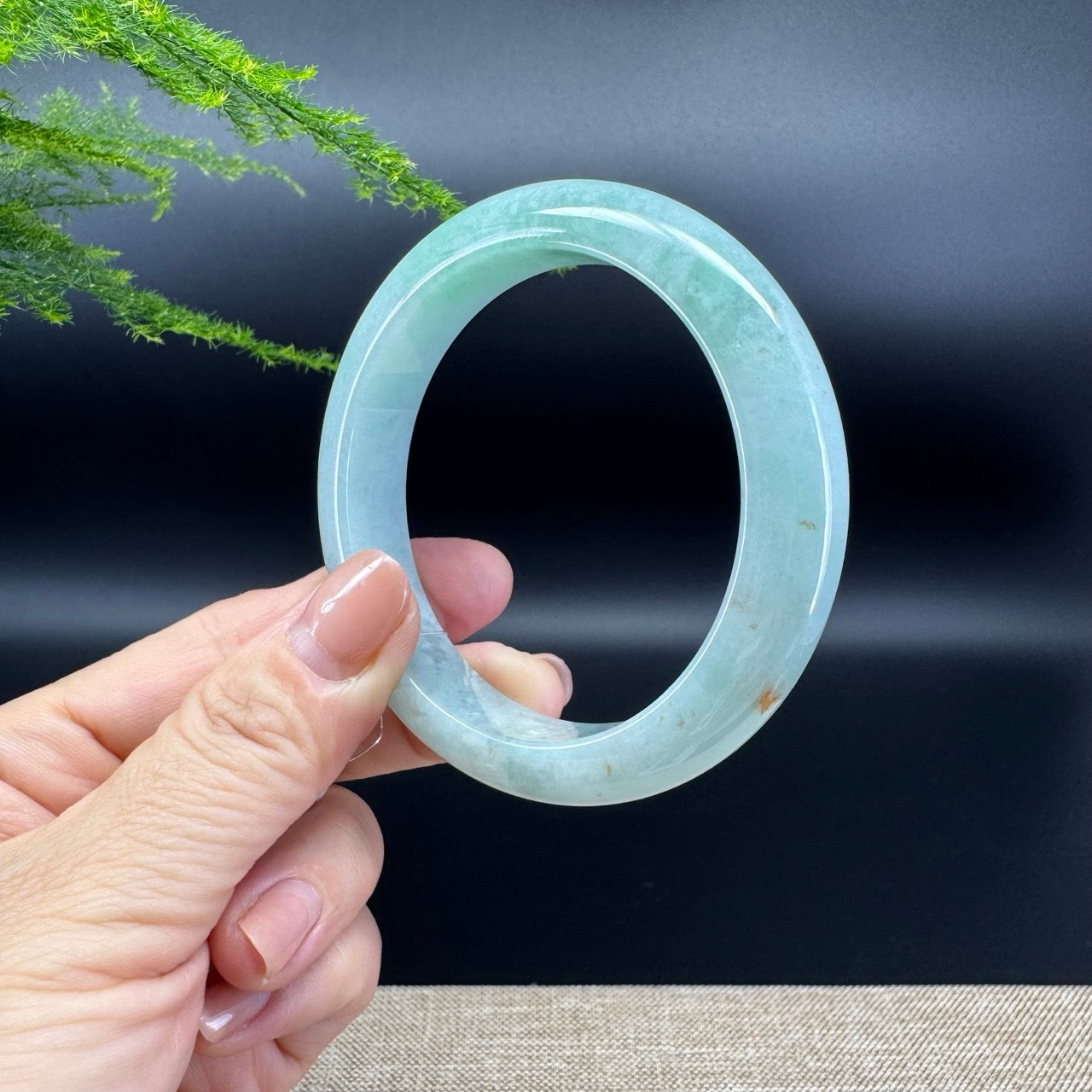 Genuine Burmese Green Jade Jadeite Bangle Bracelet ( 56.9mm )