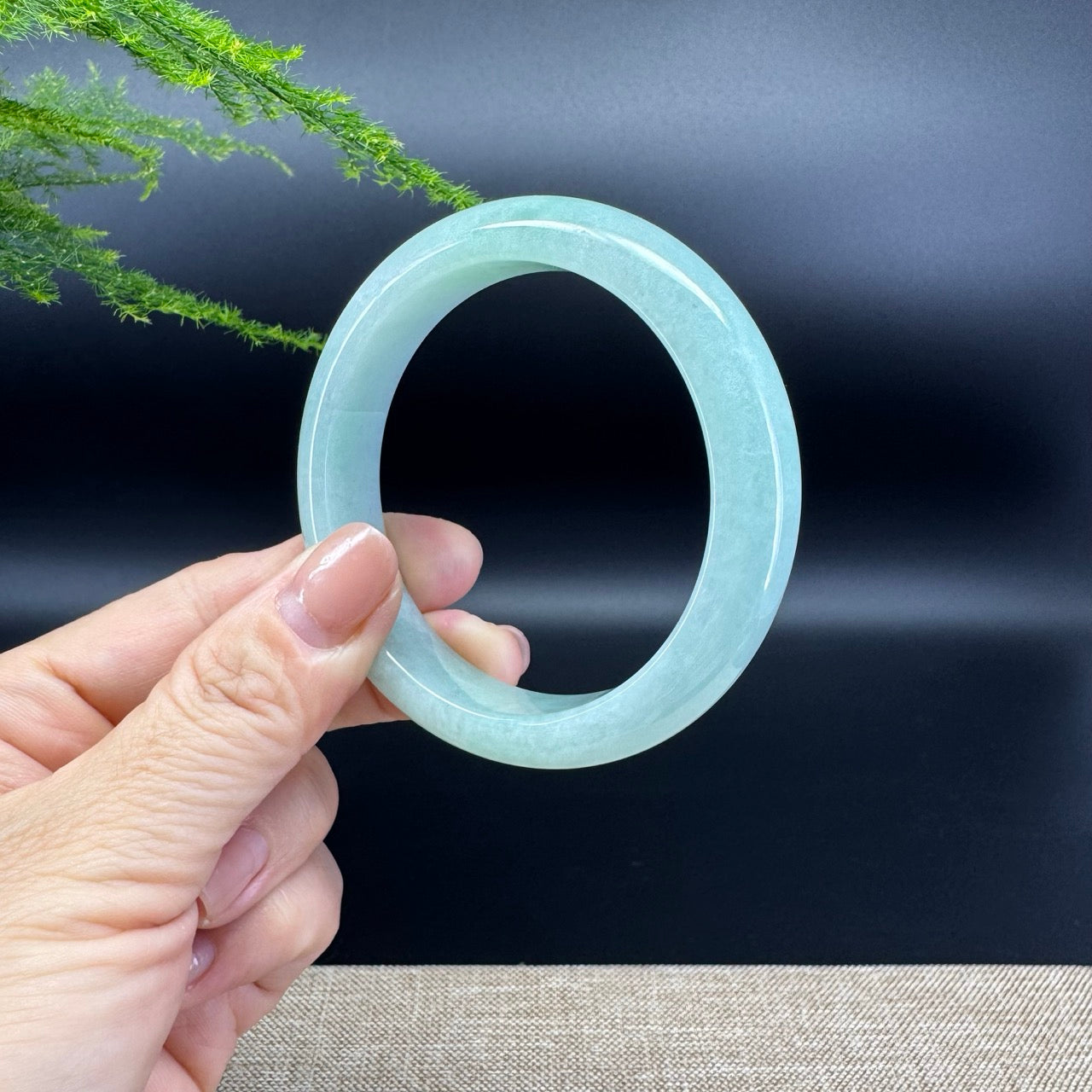 Genuine Burmese Green Jade Jadeite Bangle Bracelet ( 56mm )