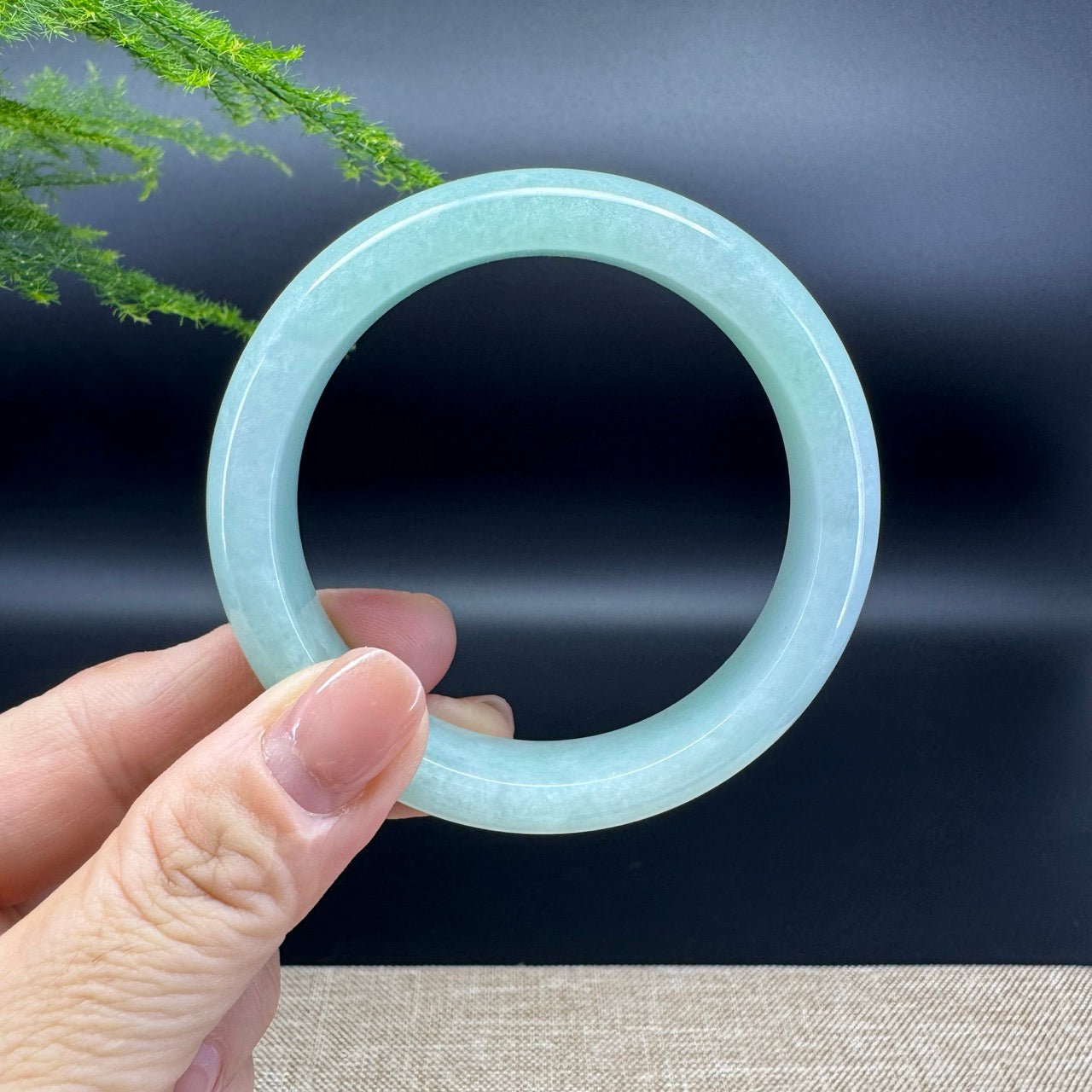 Genuine Burmese Green Jade Jadeite Bangle Bracelet ( 56mm )