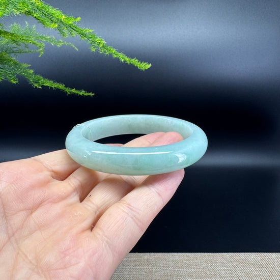 Genuine Burmese Green Jade Jadeite Bangle Bracelet (56.4mm )