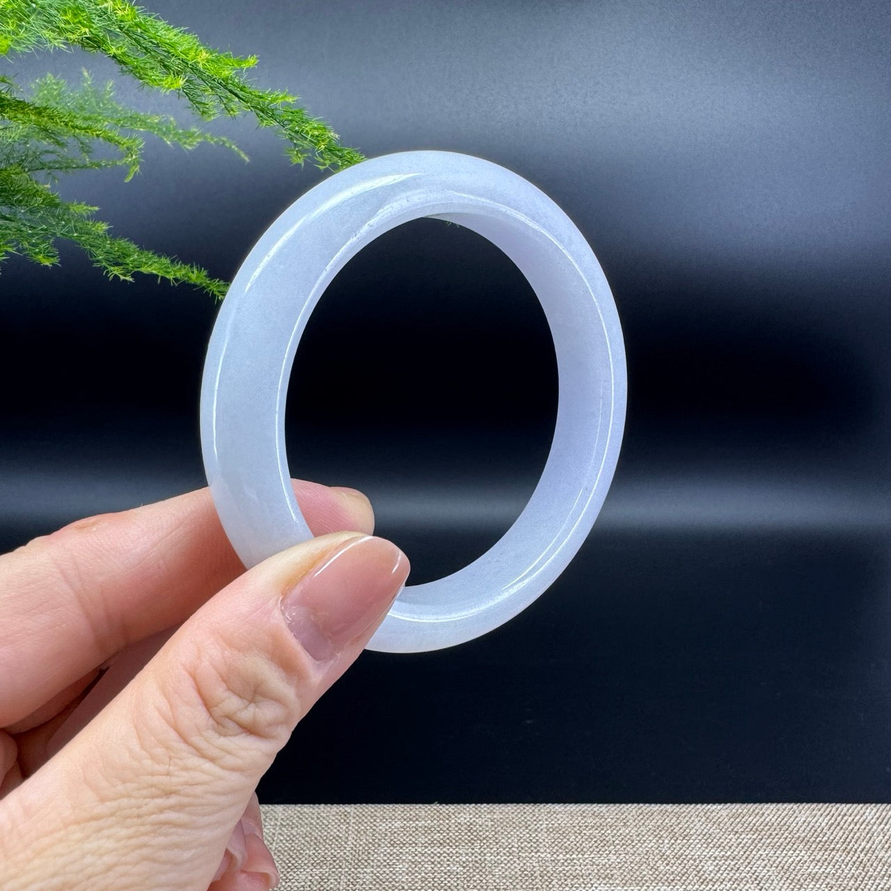 Genuine Burmese Lavender Jade Jadeite Bangle Bracelet (56.8mm)