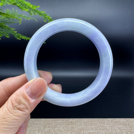 Genuine Burmese Lavender Green Jade Jadeite Bangle Bracelet (56.8mm)