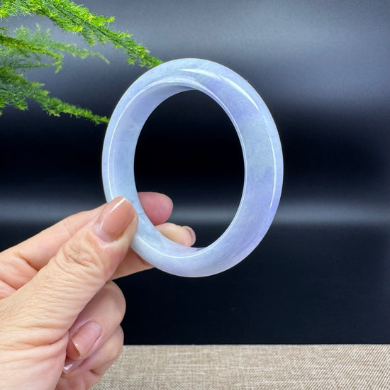 Genuine Burmese Lavender Green Jade Jadeite Bangle Bracelet (56.8mm)