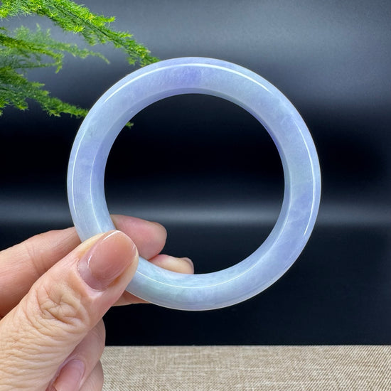 Genuine Burmese Lavender Green Jade Jadeite Bangle Bracelet (56.8mm)