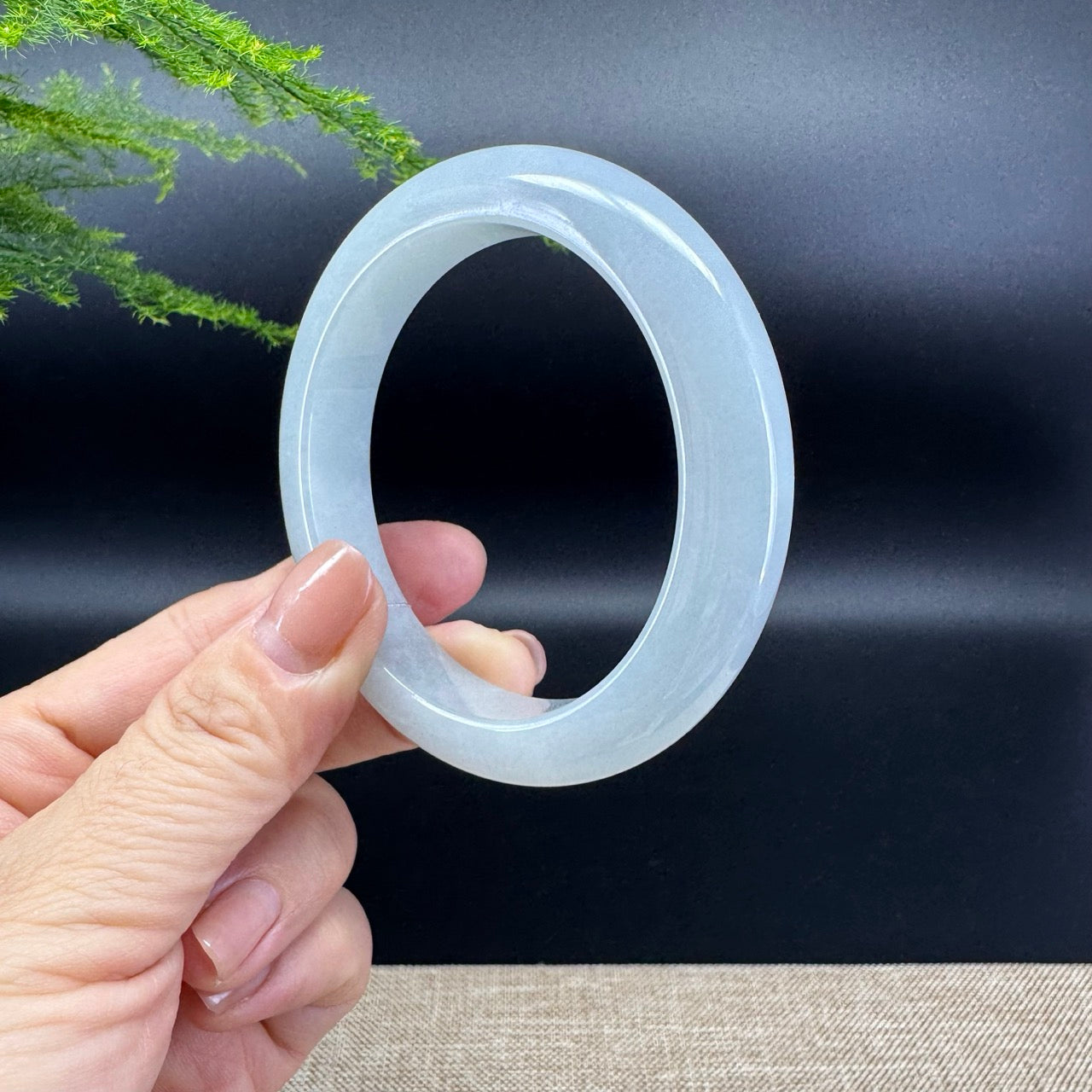 Genuine Burmese Icy Green Jade Jadeite Bangle Bracelet ( 56.2mm )