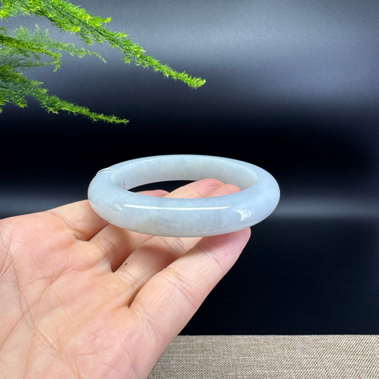 Genuine Burmese Icy Green Jade Jadeite Bangle Bracelet ( 56.2mm )