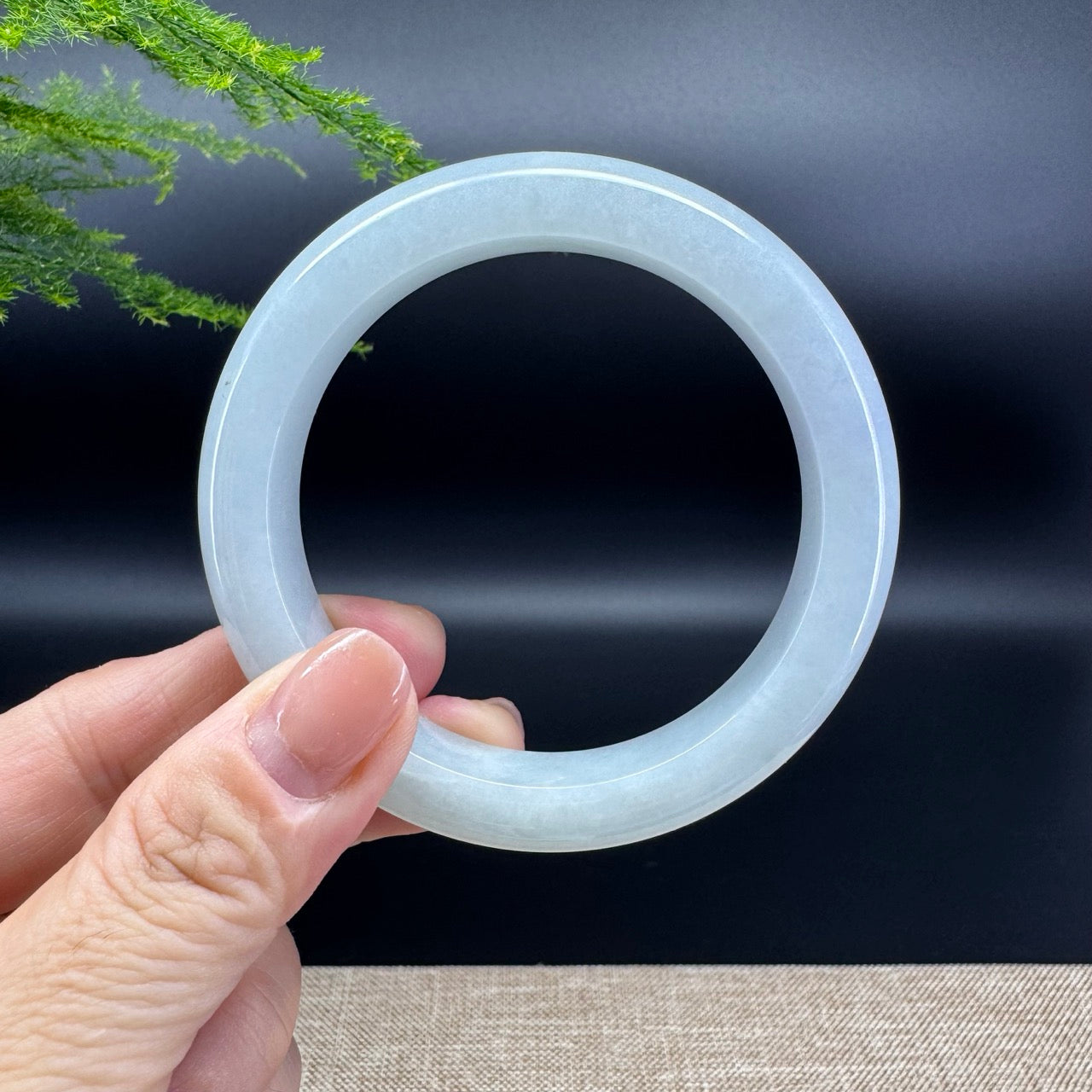 Genuine Burmese Icy Green Jade Jadeite Bangle Bracelet ( 56.2mm )