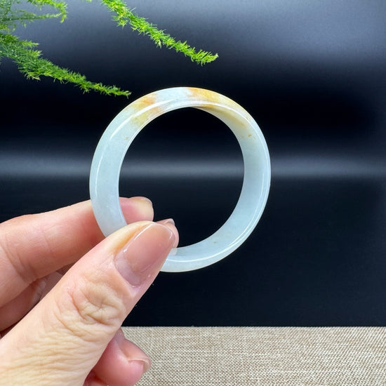 Genuine Burmese Yellow Green Jade Jadeite Bangle Bracelet (56.1*47.5mm)