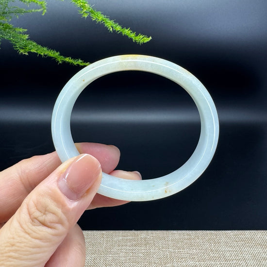 Genuine Burmese Yellow Green Jade Jadeite Bangle Bracelet (56.1*47.5mm)