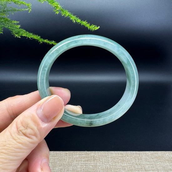 Genuine Burmese Oil Green Jade Jadeite Bangle Bracelet ( 56.2*49.3mm )