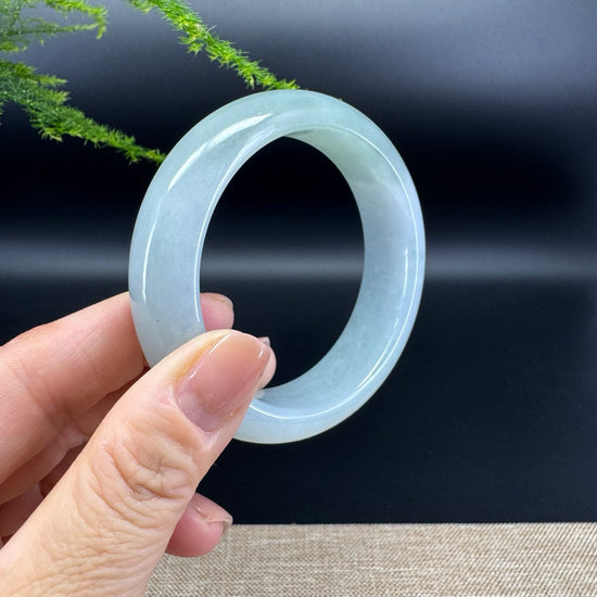 Genuine Burmese Icy Green Jade Jadeite Bangle Bracelet ( 56.8mm )