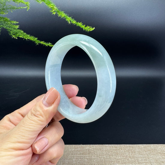Genuine Burmese Icy Green Jade Jadeite Bangle Bracelet ( 56.8mm )