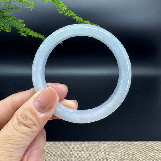 Genuine Burmese Lavender Green Jade Jadeite Bangle Bracelet ( 56.5mm )