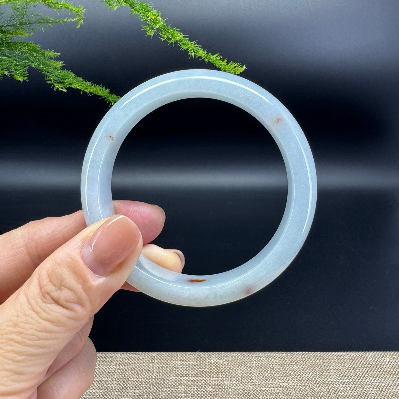 Genuine Burmese Icy Green Jade Jadeite Bangle Bracelet ( 56mm )