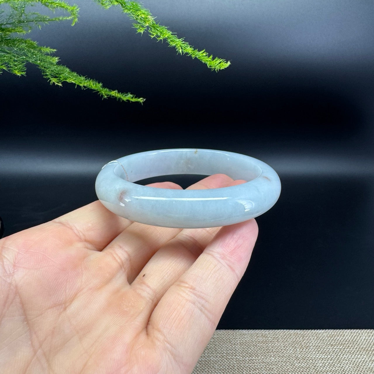 Genuine Burmese Icy Green Jade Jadeite Bangle Bracelet ( 56mm )