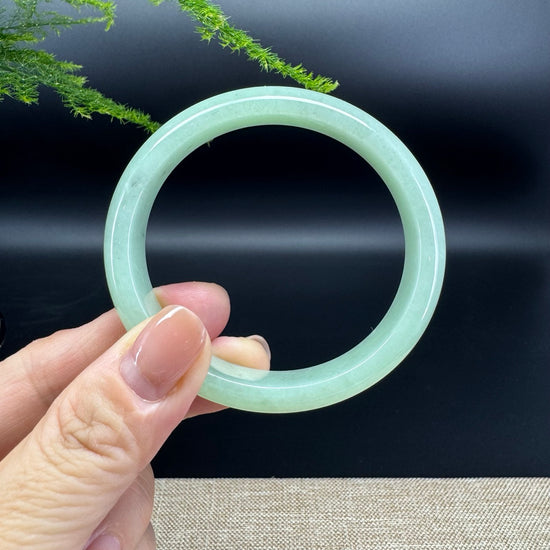 Genuine Burmese Apple Green Jade Jadeite Bangle Bracelet (56.5*53.3mm)
