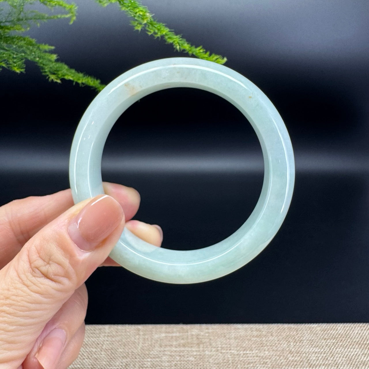 Genuine Burmese Apple Green Jade Jadeite Bangle Bracelet ( 56.4mm )