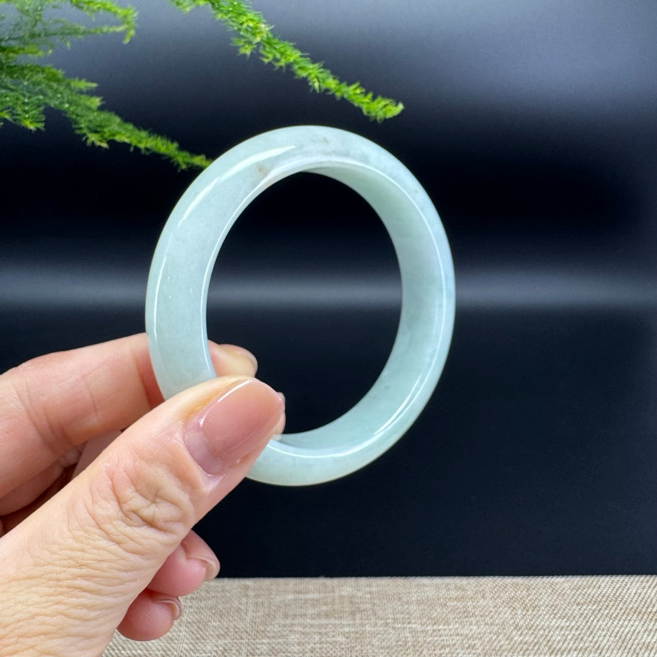 Genuine Burmese Apple Green Jade Jadeite Bangle Bracelet ( 56.4mm )