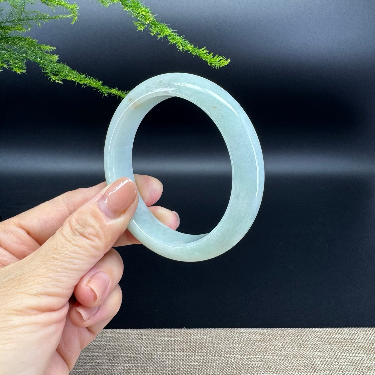 Genuine Burmese Apple Green Jade Jadeite Bangle Bracelet ( 56.4mm )
