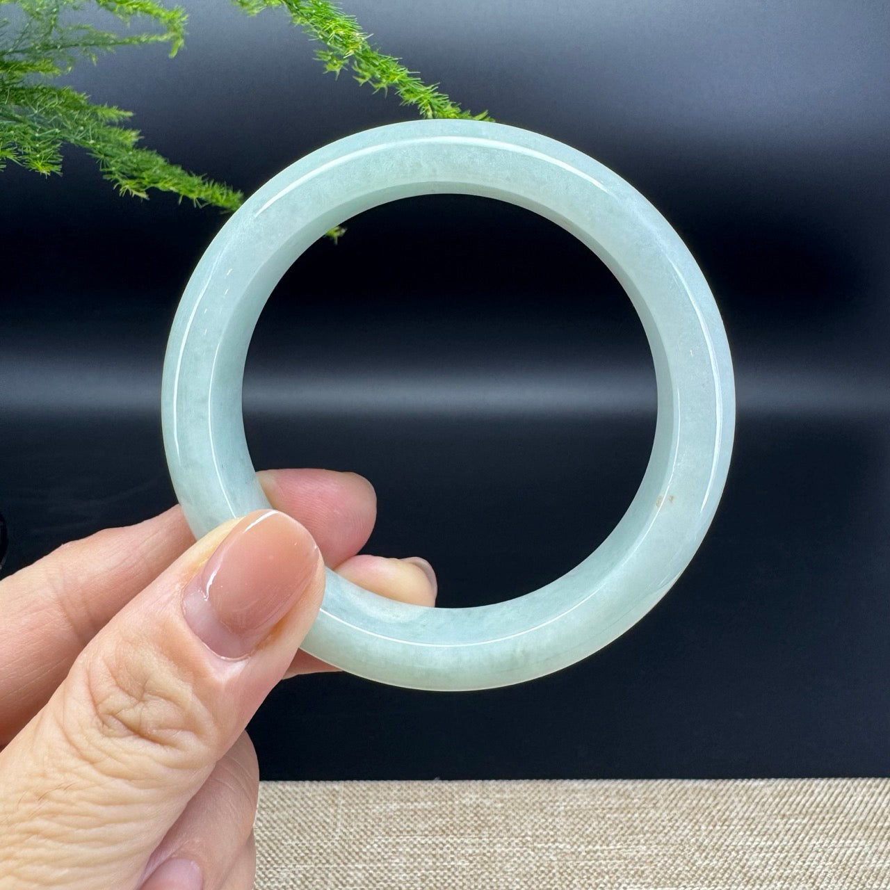 Genuine Burmese Apple Green Jade Jadeite Bangle Bracelet ( 56.4mm )