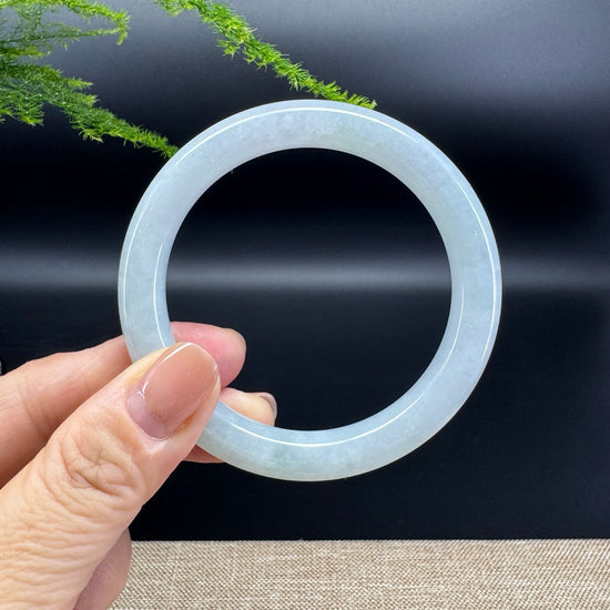 Genuine Burmese Lavender Green Jade Jadeite Bangle Bracelet ( 56mm )