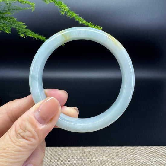Genuine Burmese Yellow Green Jade Jadeite Bangle Bracelet ( 56.8mm )