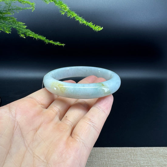 Genuine Burmese Yellow Green Jade Jadeite Bangle Bracelet ( 56.8mm )